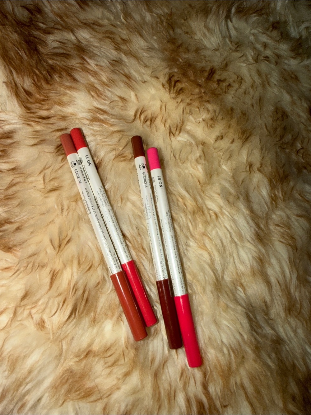 Assorted Lip Liners in Pink, Red, and Brown